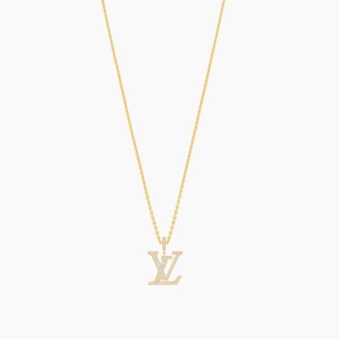 LV Large Pendant, Yellow Gold And Diamonds