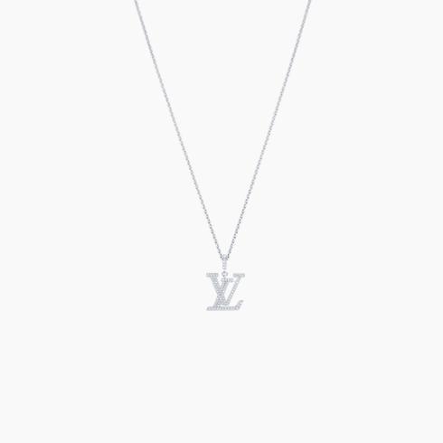 LV Medium Pendant, White Gold And Diamonds
