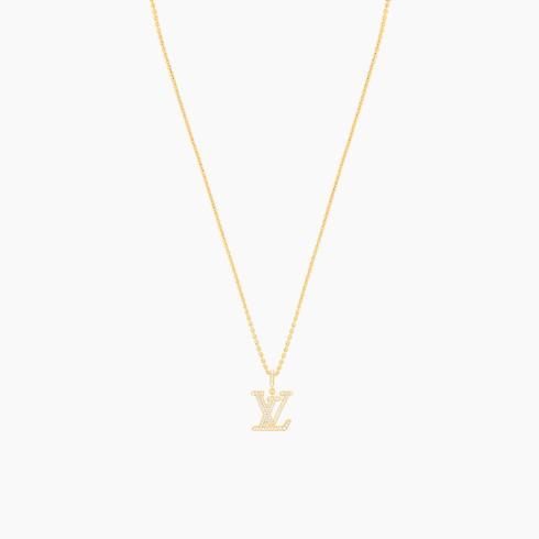 LV Medium Pendant, Yellow Gold And Diamonds