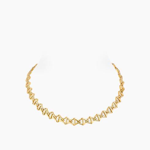 LV Volt Curb Chain Necklace, Yellow Gold