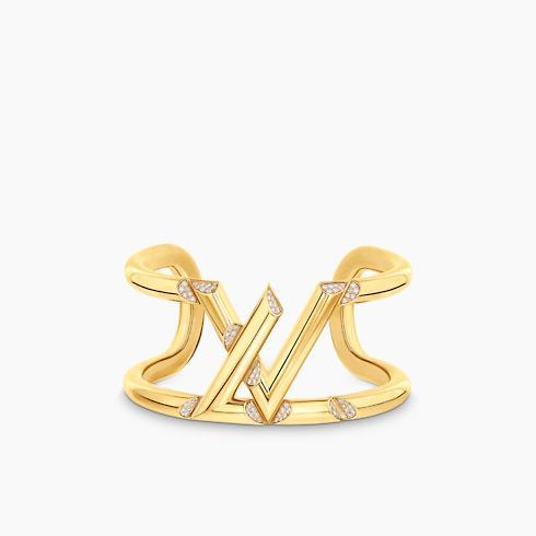 LV Volt One Cuff, Yellow Gold And Diamonds