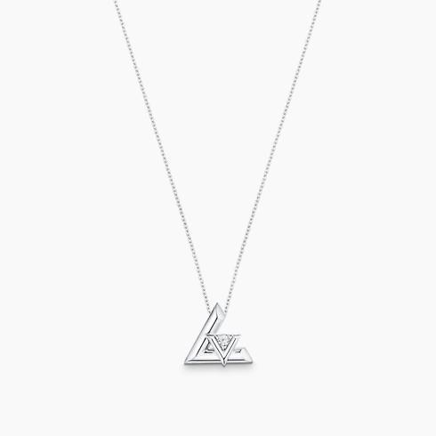 LV Volt One Large Pendant, White Gold And Diamond