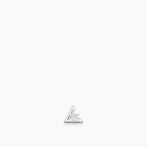 LV Volt One Stud, White Gold And Diamond - Per Unit