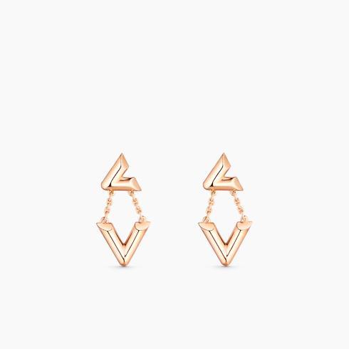 LV Volt Upside Down Earrings, Pink Gold