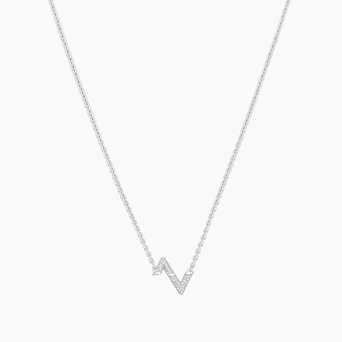 LV Volt Upside Down Pendant, White Gold And Diamonds