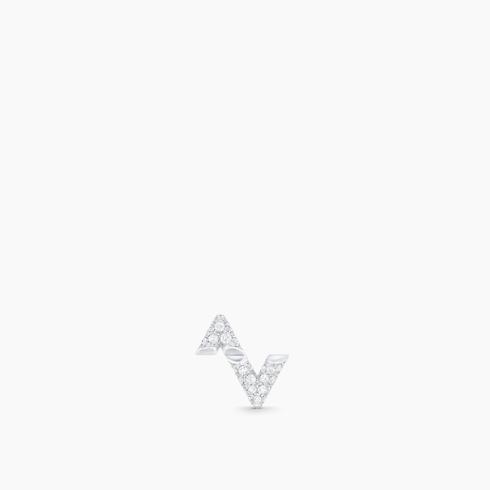 LV Volt Upside Down Stud, White Gold And Diamonds - Per Unit