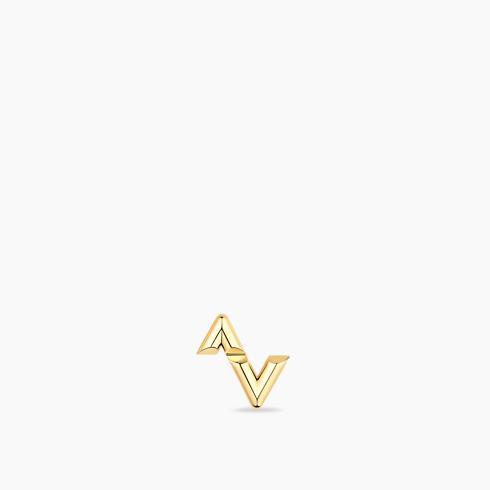 LV Volt Upside Down Stud, Yellow Gold - Per Unit