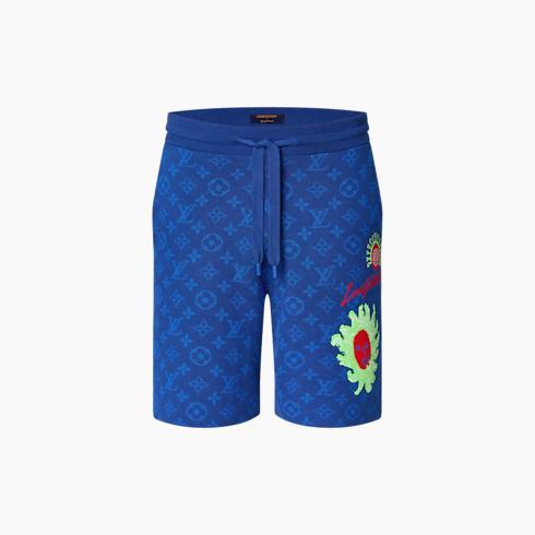 Lv X Yk Monogram Faces Knitted Shorts