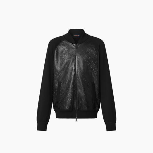 Leather and Knitted Wool Blouson