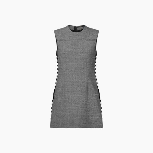 Leather Trim Birdseye Dress