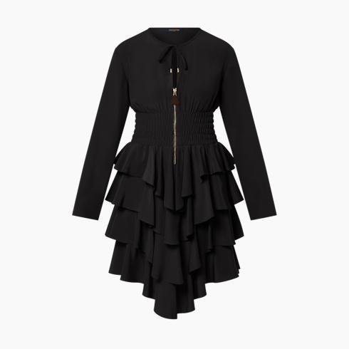 Long-Sleeved Tiered Dress