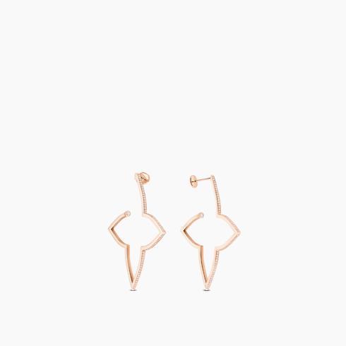 Louis Vuitton Blossom XL Hoops, Pink Gold and Diamonds