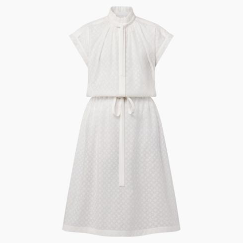 Monogram Fil Coupé Lavaliere Collar Dress