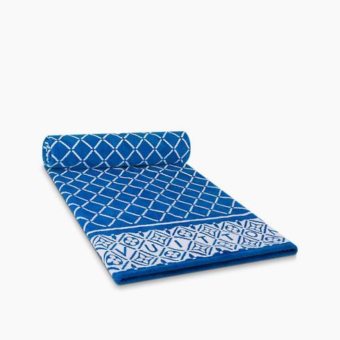 Monogram Flower Tile Beach Towel