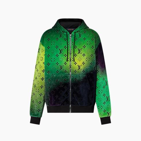 Monogram Zipped Velvet Hoodie