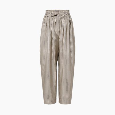 Pinstripe Silk Baggy Pajama Pants