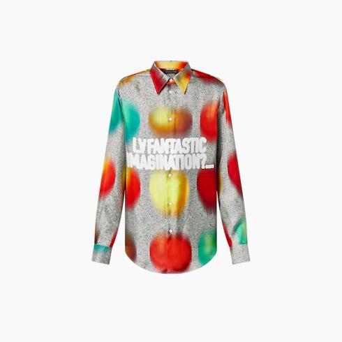 Printed Long-Sleeved Silk Shirt