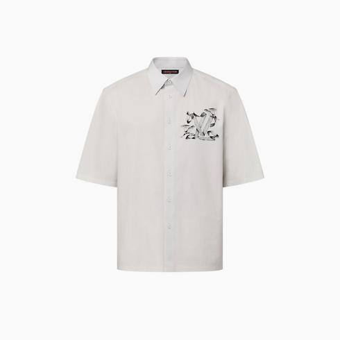 Printed Short-Sleeved Cotton Shirt