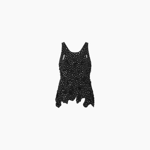 Sheer Detail Beaded Tank Top