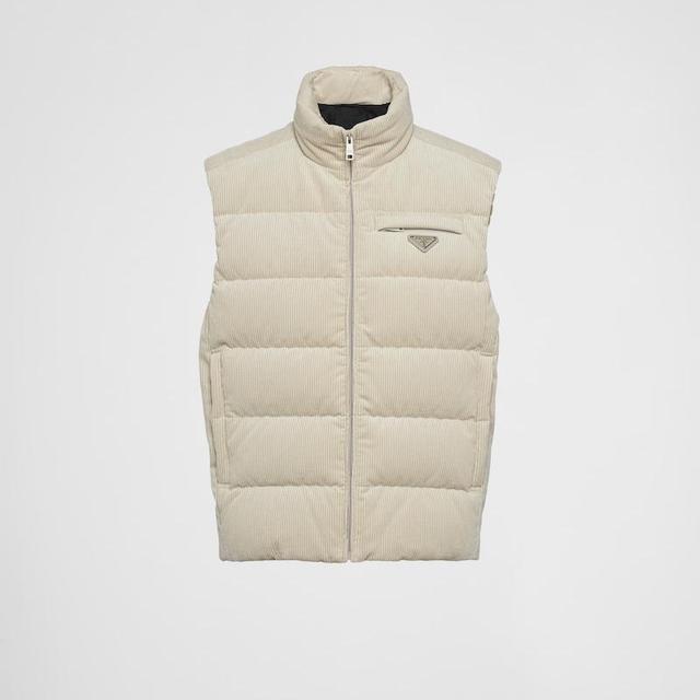 Cropped Corduroy Down Vest