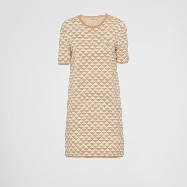 Jacquard Cotton Crew-Neck Dress