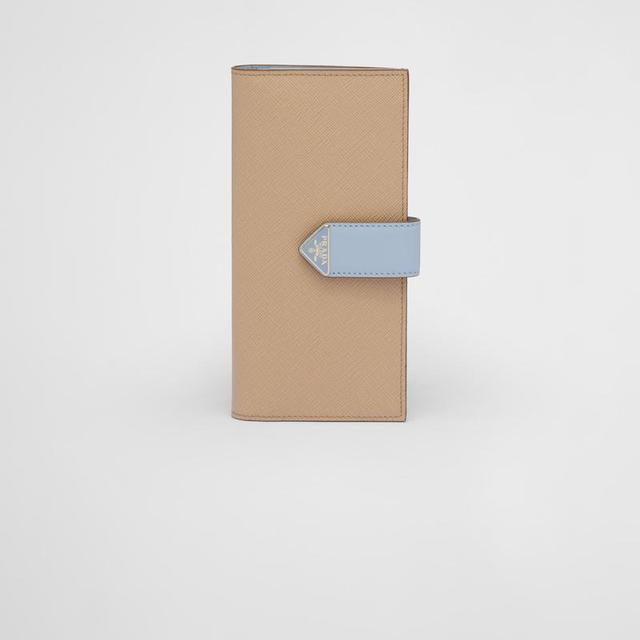Large Saffiano and Smooth Leather Wallet