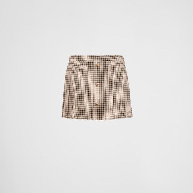 Printed Crepe De Chine Miniskirt