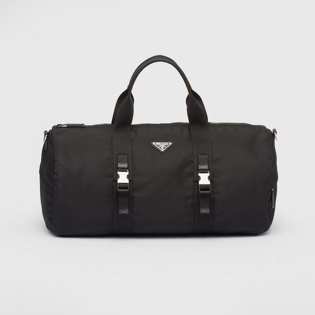 Re-Nylon and Saffiano leather duffle bag