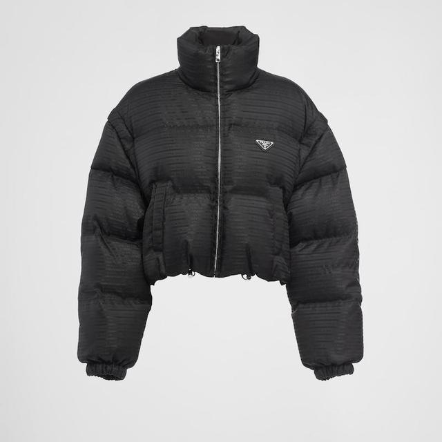 Re-Nylon Cropped Hooded Down Jacket