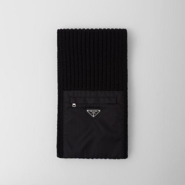 Re-Nylon Gabardine and Wool Scarf
