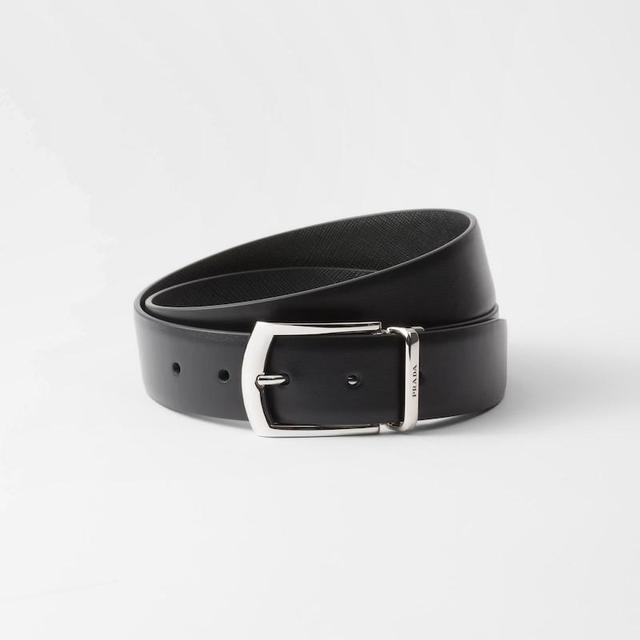 Reversible Saffiano and Leather Belt