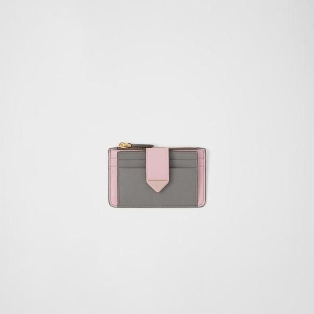 Saffiano and Smooth Leather Card Holder