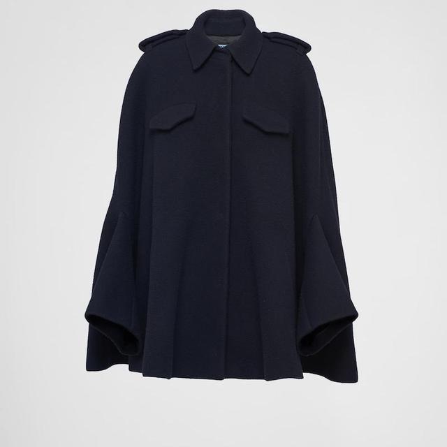 Single-Breasted Velour Caban Jacket