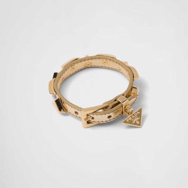 Studded brushed leather bracelet