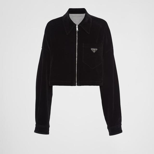 Velvet Denim Blouson Jacket