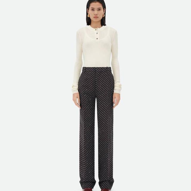 Diagonal Boucle Pinstripe Trousers
