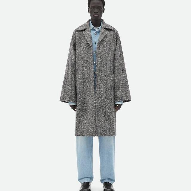 Felted Wool Chevron Coat