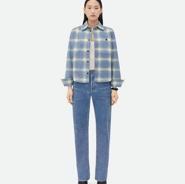 Flannel-Printed Leather Shirt