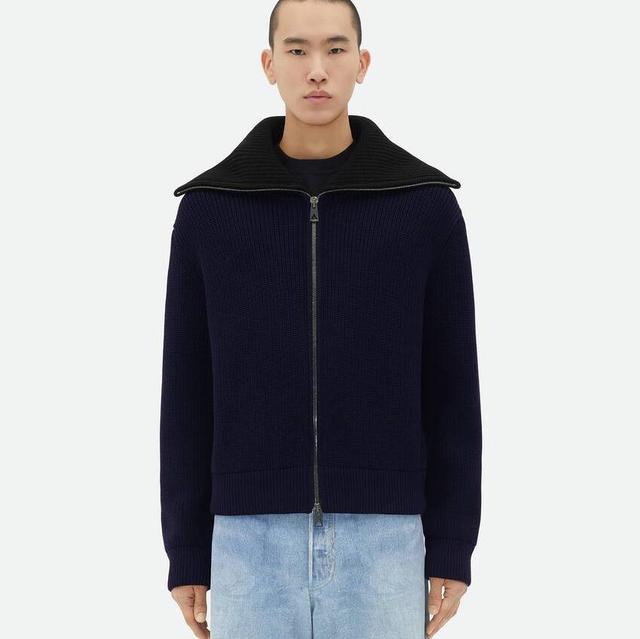 Heavy Wool Ribbed Cardigan