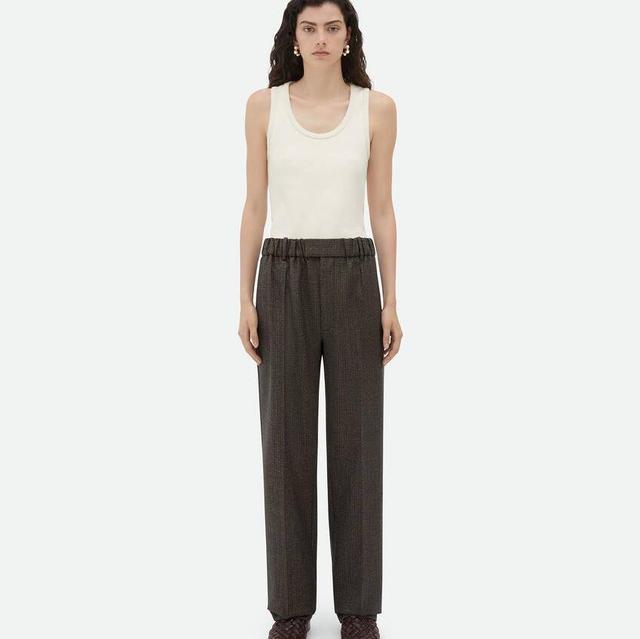 Houndstooth Wool Trousers
