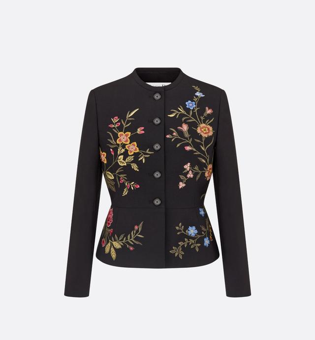 Embroidered Jacket With Peplum