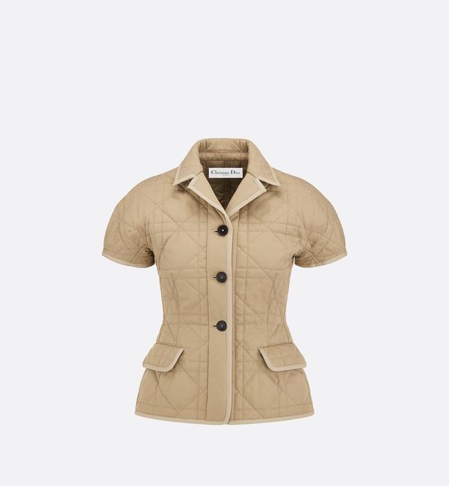 Macrocannage Fitted Jacket With Puff Sleeves