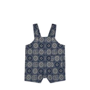 Baby Double G Geometric Denim Overall