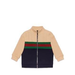 Baby Felted Cotton Jersey Zip Jacket