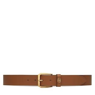 Belt With Square Buckle and Interlocking G