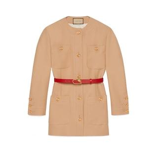 Belted Crêpe Wool-Silk Jacket