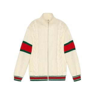 Cable Knit Bomber Jacket