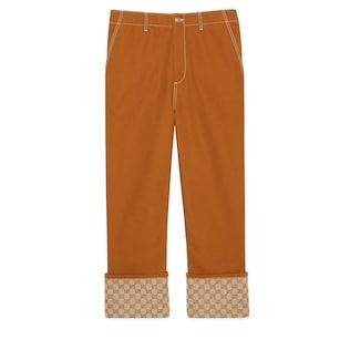Canvas Pant With Interlocking G Patch