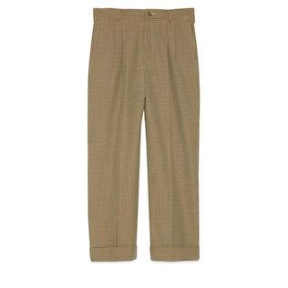 Check Wool Pant With Patch