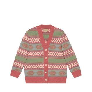 Children's Interlocking G Wool Cardigan